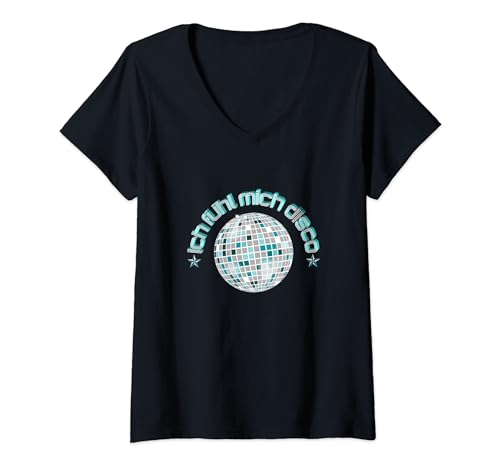 Damen Ich Fühl Mich Disco - Party Feiern Disco Apres Ski T-Shirt mit V-Ausschnitt von Ogif Design
