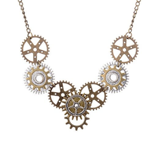 Ogquaton Viele Multi-Size Alten goldenen und silbernen Gang Steampunk Anhänger Halskette langlebig und nützlich Ogquaton Viele Multi-Size Alten goldenen und silbernen Gang Steampunk Anhänger Halskette langlebig und nützlich von Ogquaton
