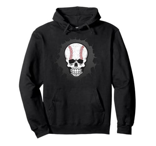 Baseball Skelett Halloween Herren Jungen Baseball Halloween Pullover Hoodie von Oh Boy Love It - Halloween Sports