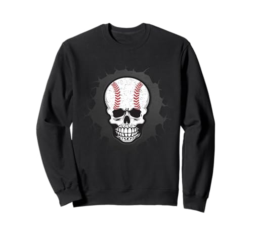 Baseball Skelett Halloween Herren Jungen Baseball Halloween Sweatshirt von Oh Boy Love It - Halloween Sports