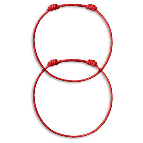 Oh Bracelet Berlin Kabbalah Armband Red String Roter Faden rot aus natürlicher Baumwolle Damen Herren Familie Größenverstellbar von Oh Bracelet Berlin