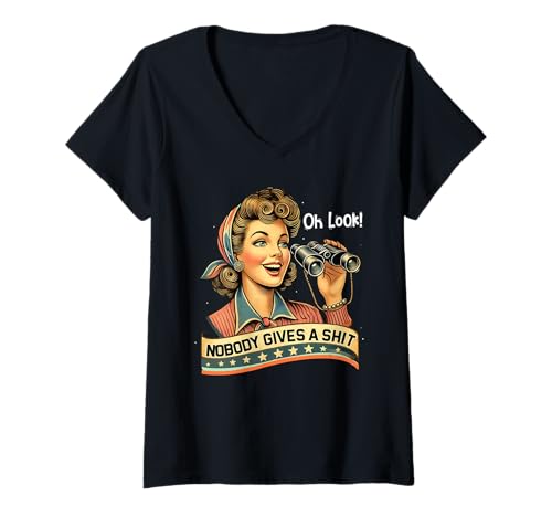 Damen Oh Look Nobody Gives A Shit Lustiger sarkastischer Spruch T-Shirt mit V-Ausschnitt Damen Oh Look Nobody Gives A Shit Lustiger sarkastischer Spruch T-Shirt mit V-Ausschnitt von Oh Look Nobody Gives a Shit Funny Sarcastic Saying