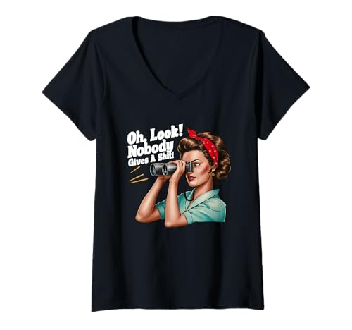 Damen Oh schau, niemand schert Sich einen Dreck lustig sarkastisch T-Shirt mit V-Ausschnitt Damen Oh schau, niemand schert Sich einen Dreck lustig sarkastisch T-Shirt mit V-Ausschnitt von Oh Look Nobody Gives a Shit Funny Sarcastic