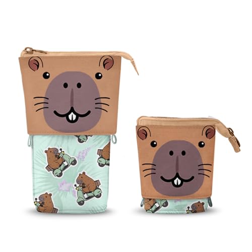 Oh My Pop Capybara-Cute Federmäppchen, Grün, 12 x 17 cm von Oh My Pop!