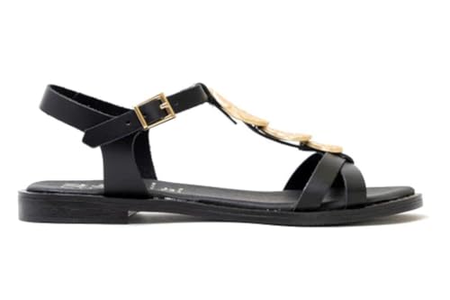 Oh! My Sandals Edurne 5767 flache Sandalen für Damen, Schwarz, Schwarz , 39 EU von Oh! My Sandals