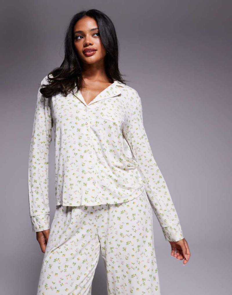 Oh Polly - Langärmliges Pyjamahemd mit Zitronenprint, Kombiteil-Gelb von Oh Polly