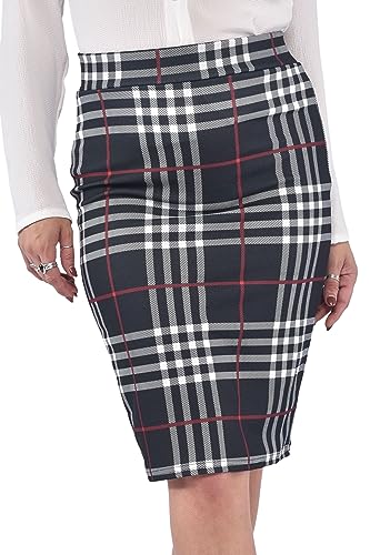 Oh. Ziemlich oh. Hübscher bedruckter Bleistiftrock mit separater elastischer Taille Damenrock in Midilänge, ca. 63,5 cm, knielanger Damenrock, mehrere Designs, plus Größenkurve, UK 8–22, schwarz von Oh! Pretty