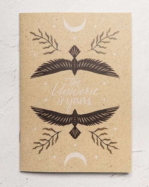 Oh Shanti Graspapier Notizheft "The universe is yours" von Oh Shanti