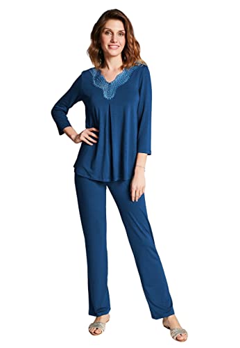 Oh!Zuza Damen Lange Pyjama, S018, Dunkelblau, M-Large von Oh!Zuza