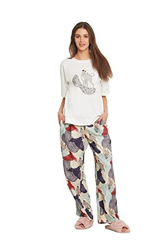 Oh!Zuza Damen Pyjama, 3901, Whippet Print, S-Large von Oh!Zuza