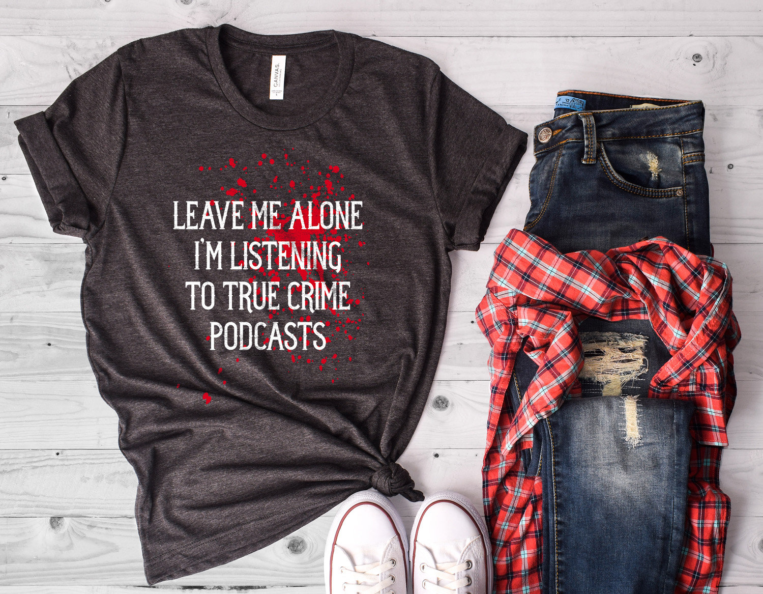 Lassen Sie Mich Allein Hören Wahre Kriminalität Mörder Podcast-Fans Kurzarm Unisex T-Shirt Lassen Sie Mich Allein Hören Wahre Kriminalität Mörder Podcast-Fans Kurzarm Unisex T-Shirt von OhCrimey