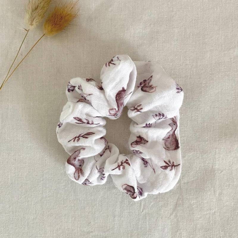 Scrunchie Musselin Häschen & Mäuschen von OhFluffDesigns