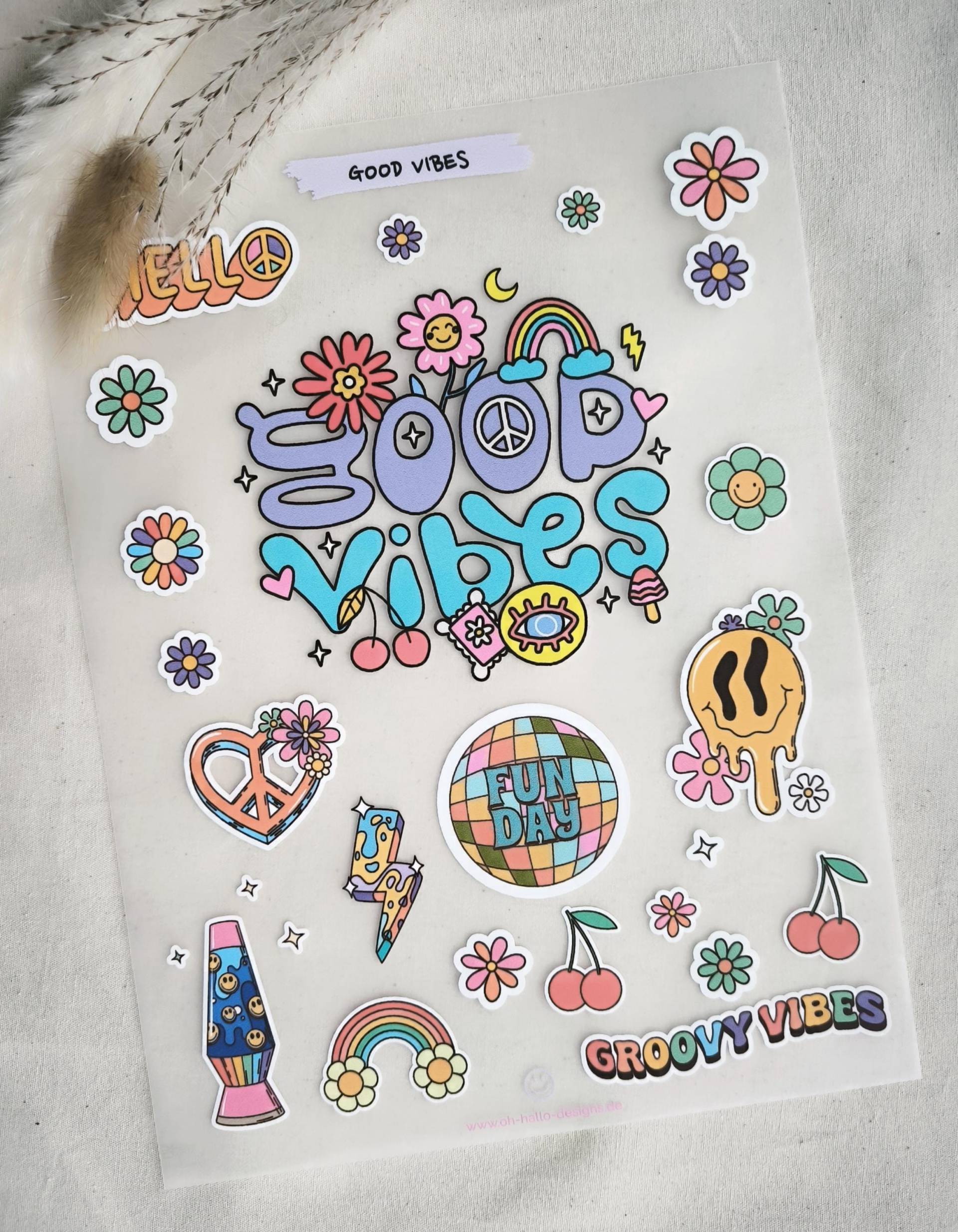 Din A4 Bügelbilder Peace & Good Vibes/Iron On/ Applikationen Hot Peel Patches Kinder Set Zum Aufbügeln Smiley von OhHalloDesigns