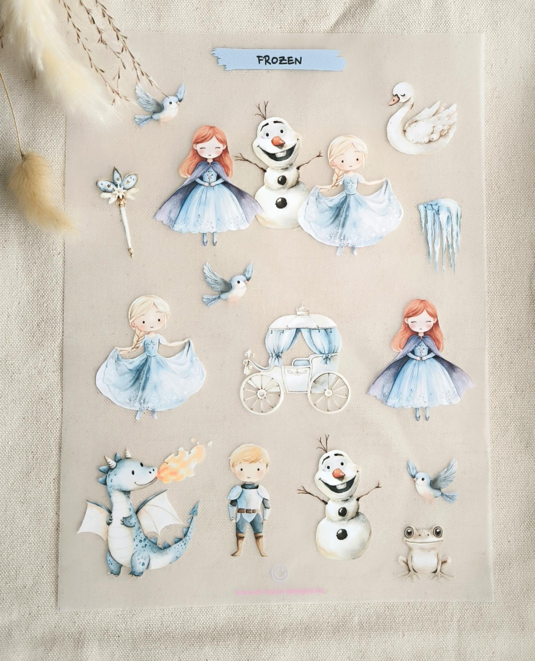 Din A4 Bügelbiler Frozen/Iron On Applikationen Hot Peel Patches Kinder Set Zum Aufbügeln Eiskönigin Winter Anna Und Elsa von OhHalloDesigns