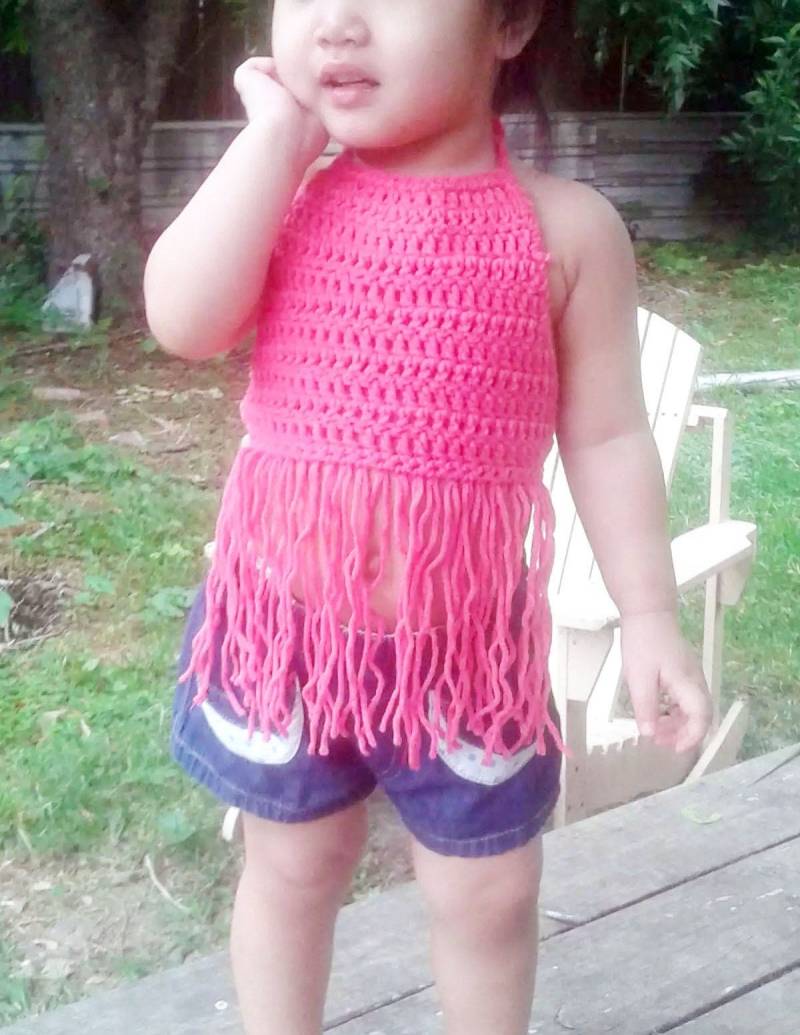 Gehäkeltes Fransen Top || Boho Crop Baby Für Kleinkinder von OhMaiGoodKnits