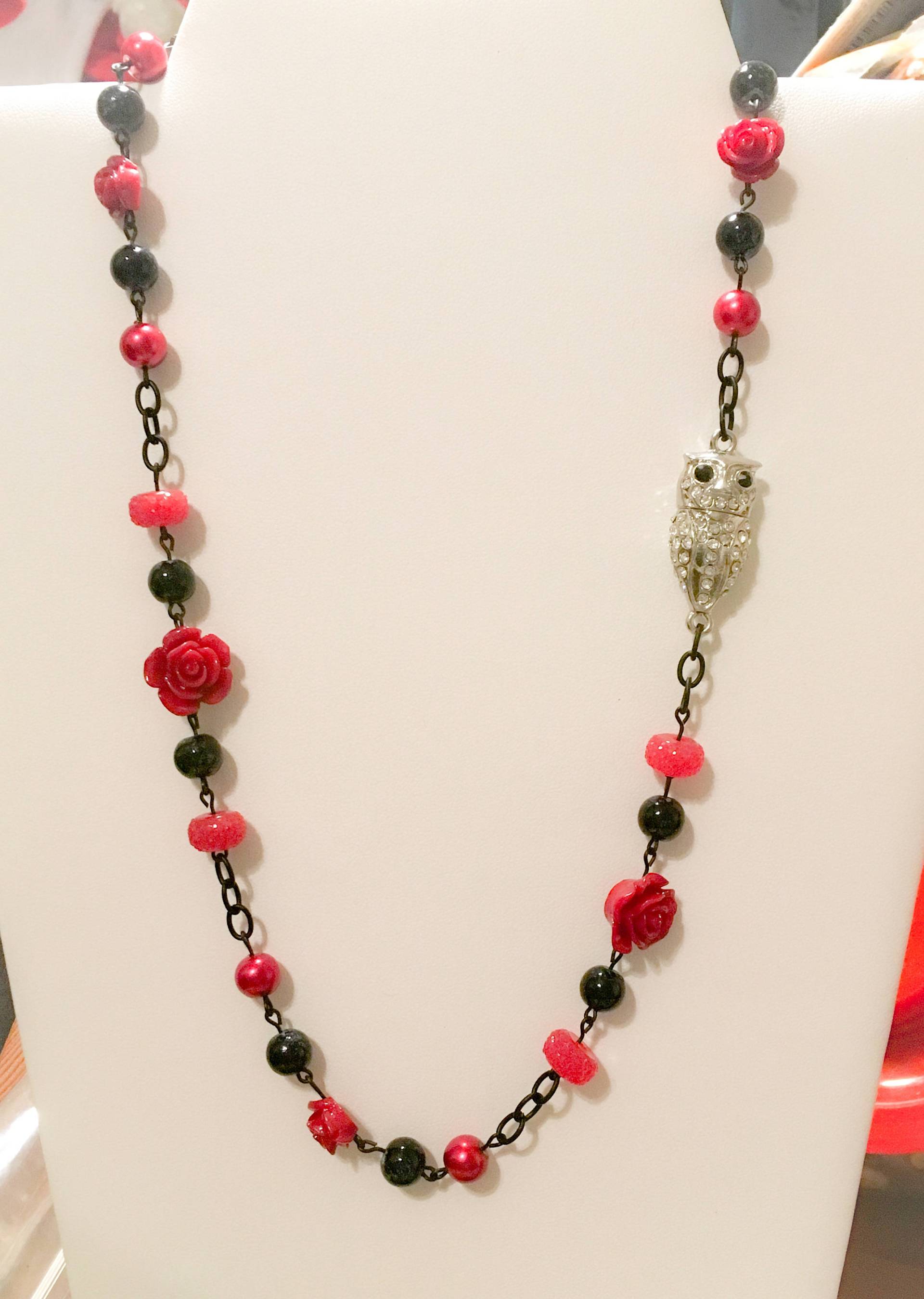 strass-Eule-Anweisung Halskette strass-Eule-Anweisung Halskette von OhMandiGoodness