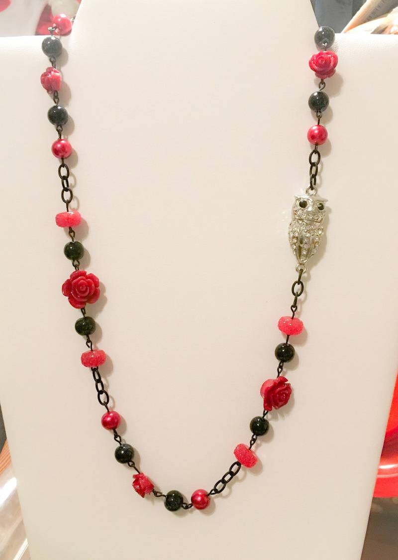 strass-Eule-Anweisung Halskette strass-Eule-Anweisung Halskette von OhMandiGoodness