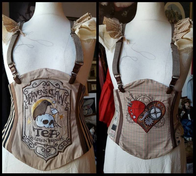 Steampunk Haloween Wendekorsage/Gürtel Mit Passenden Hosenträgern Und Stickereien Steampunk Haloween Wendekorsage/Gürtel Mit Passenden Hosenträgern Und Stickereien von OhMarisha