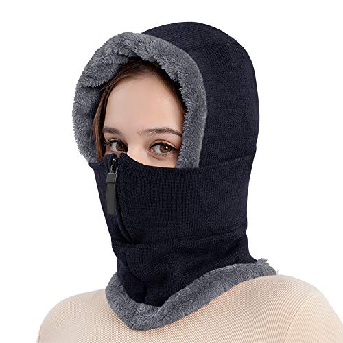 OhMill Herren Damen 2 in 1 Balaclava Winter Sturmhaube Warme Kopfbedeckung Gesichtsmaske Skimaske Gesichtswärmer Outdoor Kapuzen Hute für Skifahren Radfahren Motorrad von OhMill