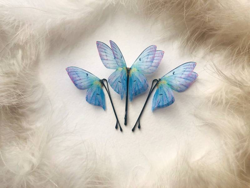 Set Mit 3 Orchidee Schmetterling Haarnadeln Hand Aus Seide, Farbe Perfektes Geschenk Für Lo von OhMyButterfly