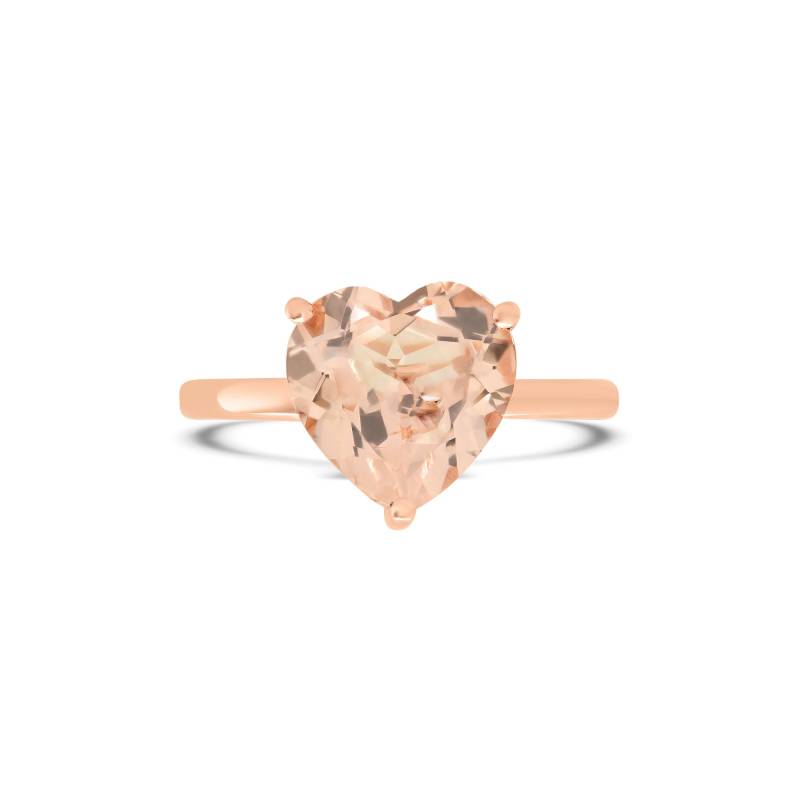3Ct. Herzform Morganit Ring Solid Gold Band von OhMyChristine