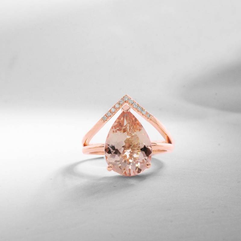 4.5 Ct. Rosa Morganit Set | Seitliche Details/Ring von OhMyChristine