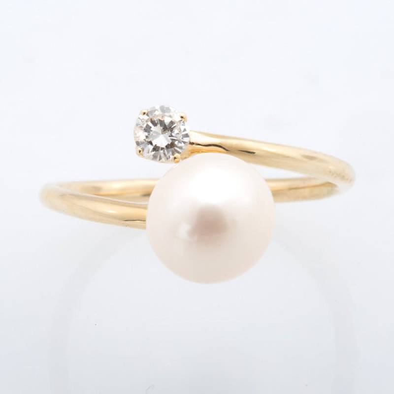 7-7.5 Mm Perle Mit Diamantring/Naturdiamant von OhMyChristine