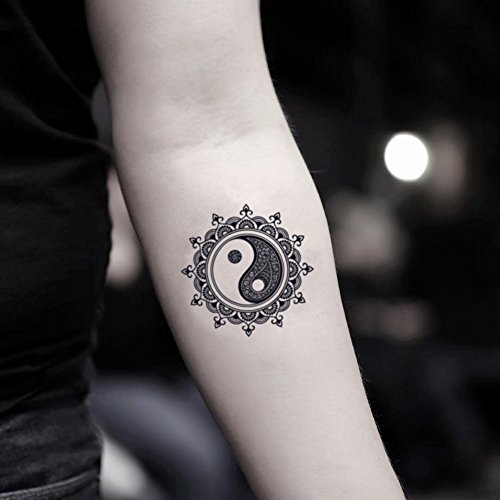 Mandala Yin Yang Temporary Fake Tattoo Sticker (Set of 2) von OhMyTat