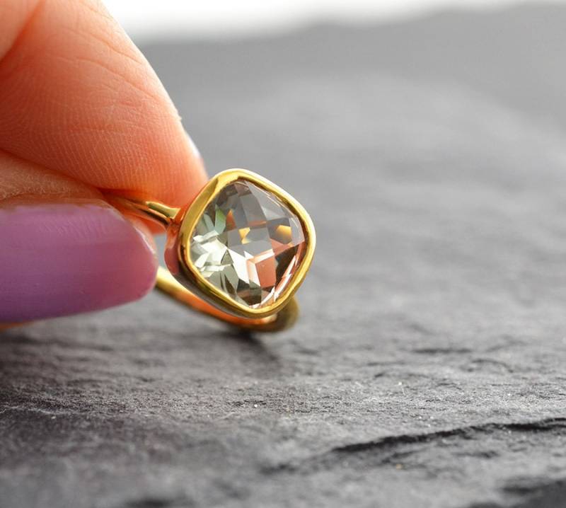 Citrin Ring, Edelstein Absteckringe, 18K Gold Vermeil Ring | 0187R Citrin Ring, Edelstein Absteckringe, 18K Gold Vermeil Ring | 0187R von OhSella