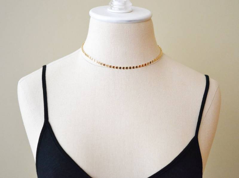 Halsband, Goldhalsband, Kleine Goldscheiben, Zartes Zierliches Layering-Halskette, Statement-Halsband | 0064N Halsband, Goldhalsband, Kleine Goldscheiben, Zartes Zierliches Layering-Halskette, Statement-Halsband | 0064N von OhSella