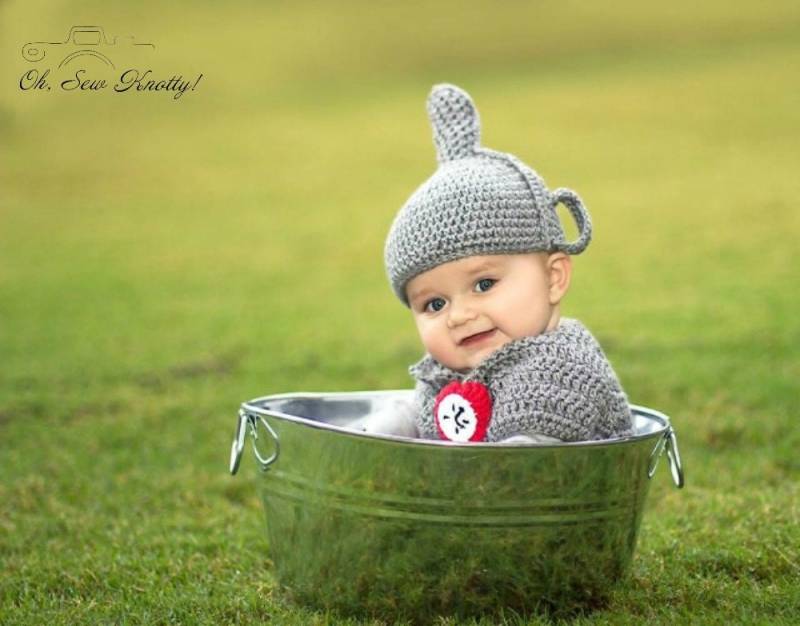 Handgemachte Häkeln Zauberer Von Oz Inspiriert Junge/Mädchen Tinman Hut Und Body Mit Herz-Outfit, Kostüm von OhSoVeryKnotty