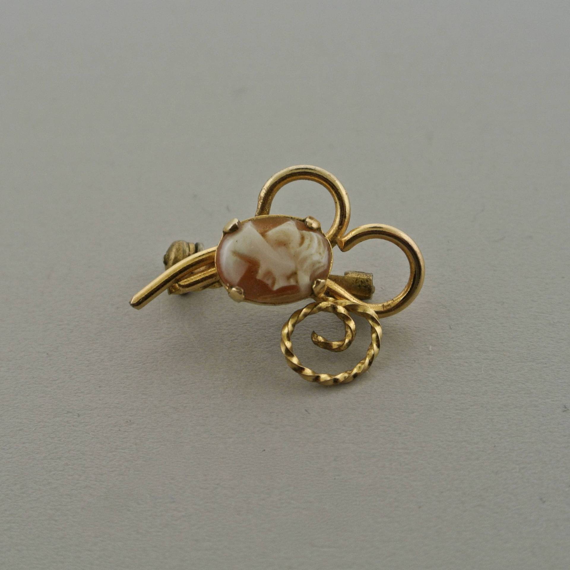 14 K Gold Gefüllte Cameo-Brosche Von Vertiefungen von OhVera