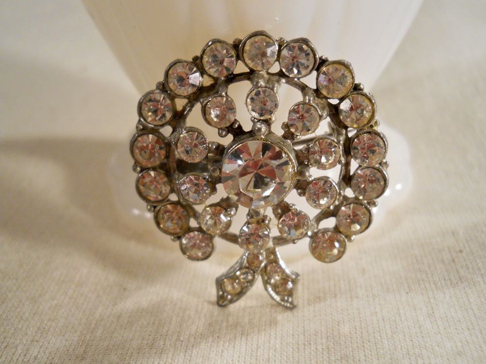 Klar Strass Runde Brosche von OhVera