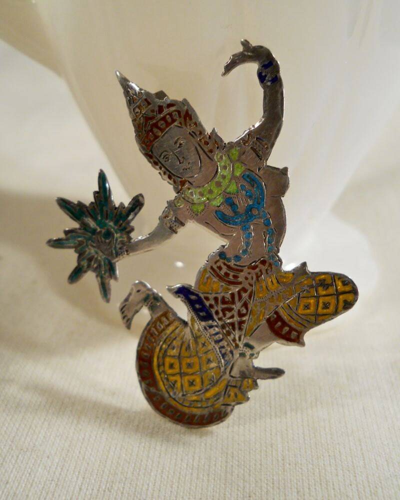 Siam Sterling Emaille Brosche Siam Sterling Emaille Brosche von OhVera