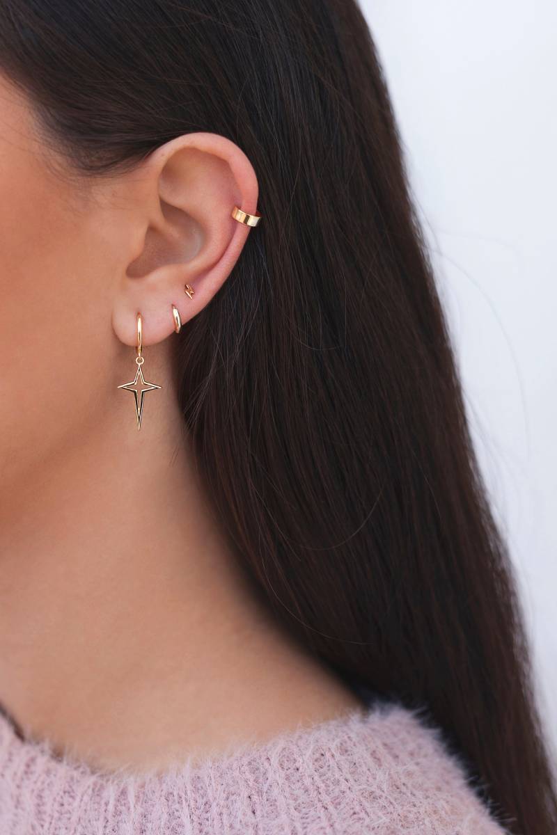 Schlichter Silberner Ear Cuff, Cuff Ohrringe, Breiter Ohrringe Ohne Löcher, Piercing Piercing, Fake von OhanaJewelsShop