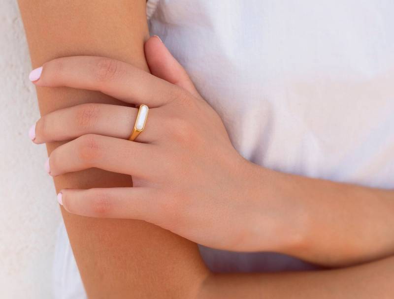 Ring Mit Perlmuttsteinstab von OhanaJewelsShop