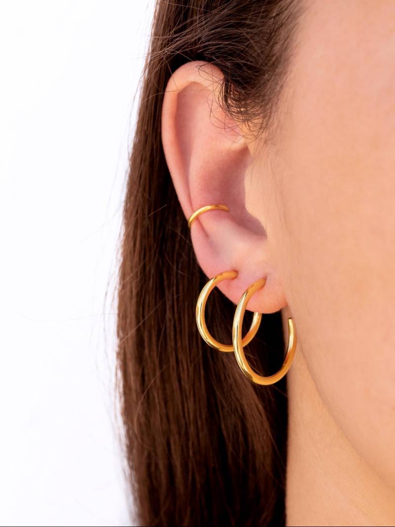 Schlichte, Dünne Creolen in 4 Größen Erhältlich von OhanaJewelsShop