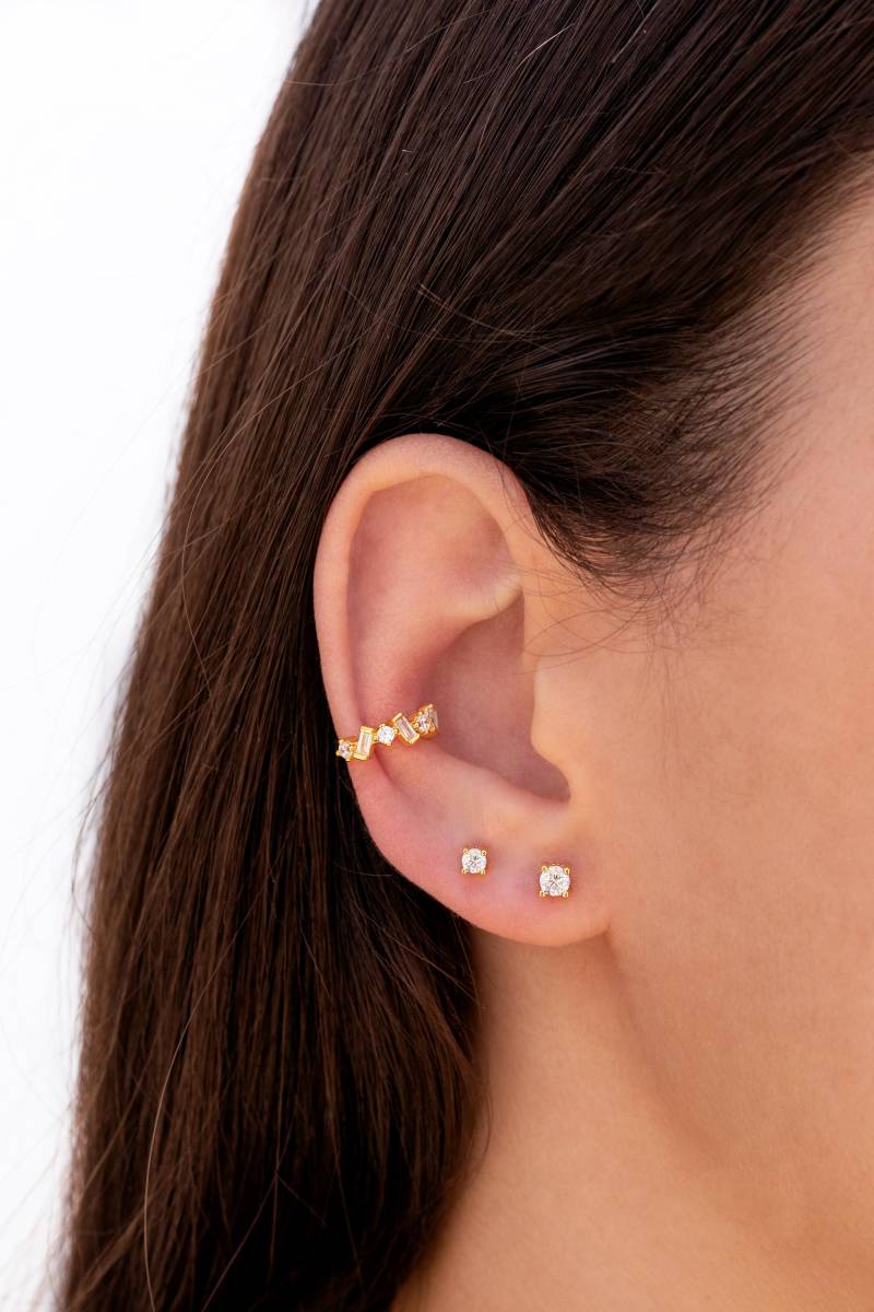 Solitär-Ohrstecker Mit Zirkonia in 4 Krappenfassung von OhanaJewelsShop