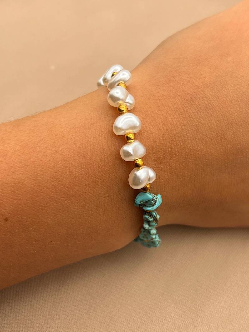 Armband Mit Türkis Blauen Edelsteinen, Kieselsteinen, Türkis Nuggets, Minimalistisch, Geschenk Für Sie, Handgemacht 100% Armband Mit Türkis Blauen Edelsteinen, Kieselsteinen, Türkis Nuggets, Minimalistisch, Geschenk Für Sie, Handgemacht 100% von OhanaTheBrand