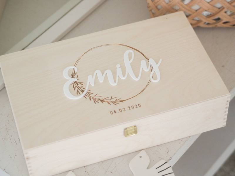 Personalisierte Erinnerungskiste Für Babys Kinder Taufe Geburt | Holzkiste Erinnerung Erinnerungsbox Kindheitserinnerung Ohcolli Ek23 von Ohcolli