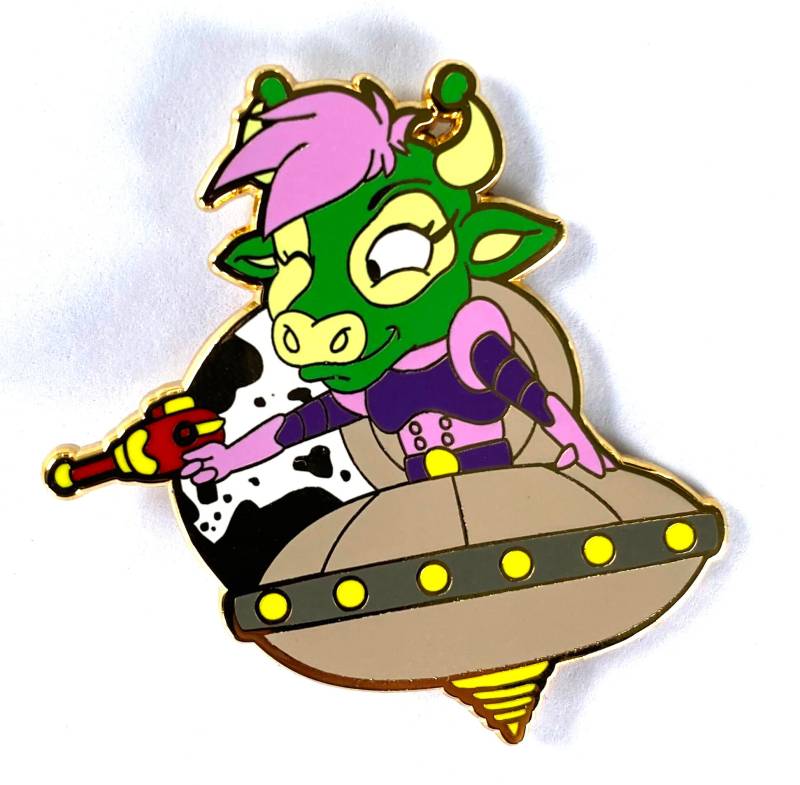 Moo Martian Mondneujahr Sternzeichen Tier Pin von OhhSeeDee