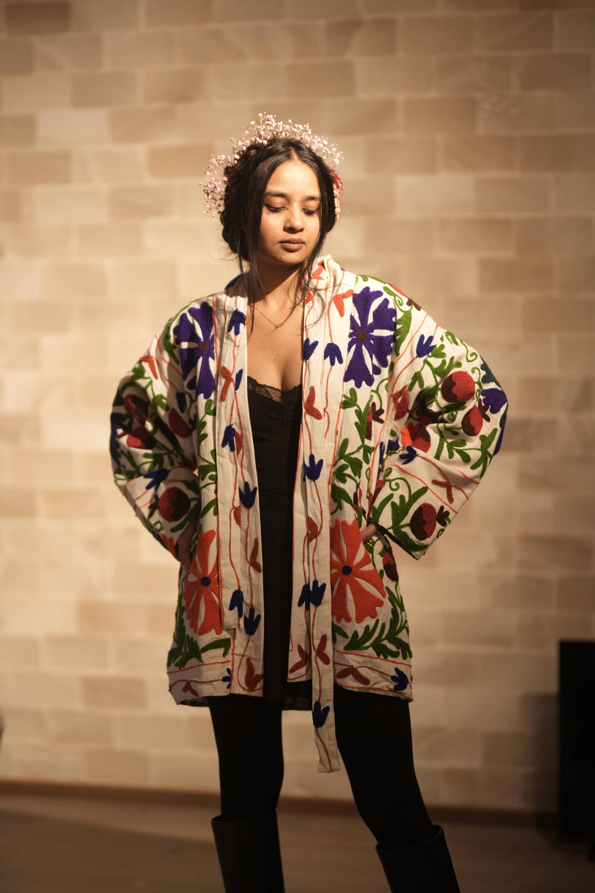 Reversible Suzani Blockprint Jacket - Colorful Oversized Boho Coat Handmade Quilted Festival Outerwear Kimono One Of A Kind von OhisamaStore