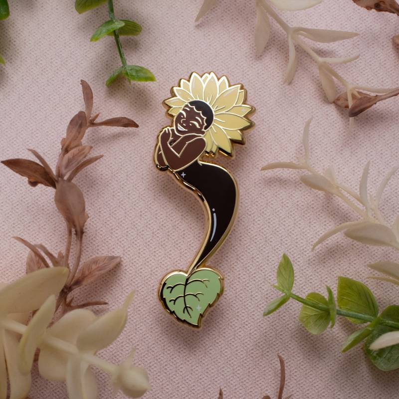 Ruhe Sonnenblume Meerjungfrau - Fleur-Maids Emaille Pin Serie Gold, Grün, Gelb, Braun Hard Anstecknadel Cloisonné Anstecker von Ohjessicajessica