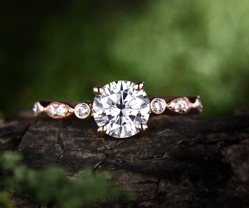 1Ct Brillianter Moissanit Verlobungsring Roségold 14K/18K Ring Gold Vintage Ehering Band Marquise Versprechen Jubiläumsring 1Ct Brillianter Moissanit Verlobungsring Roségold 14K/18K Ring Gold Vintage Ehering Band Marquise Versprechen Jubiläumsring von Ohjewel