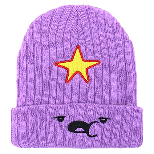 Ohjijinn Anime Beanie Unisex Strickmützen, niedliche lässige warme Mütze, Cartoon Winter weiche Kopfbedeckung Mütze für Männer Frauen, Violett, Einheitsgröße von Ohjijinn