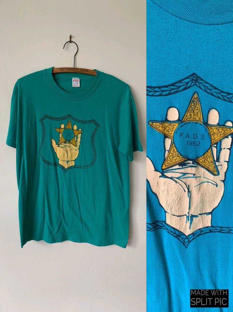 Vintage 1952 F.a.d.s Sheriff Badge "Pete" T-Shirt 1980Er 80Er Jahre Polizei Abzeichen Florida Pete von Ohluluvintage