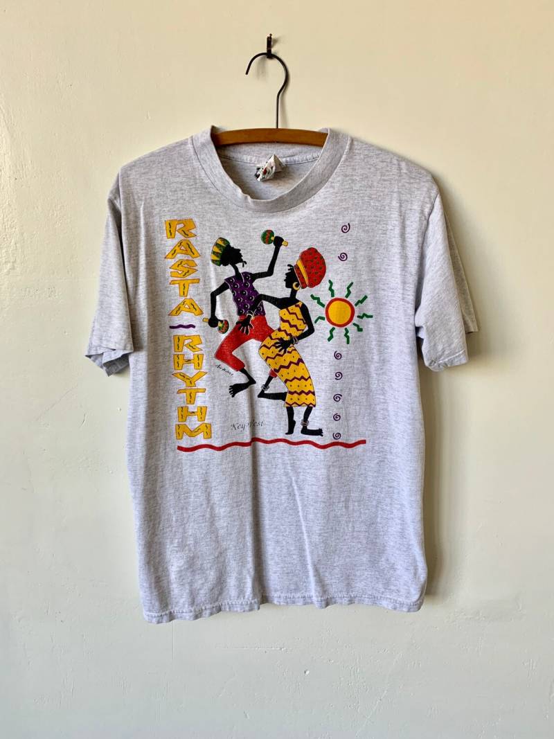 Vintage Rasta Rhythmus Key West Florida 1990Er 90Er Reggae T-Shirt Keys Touristen von Ohluluvintage