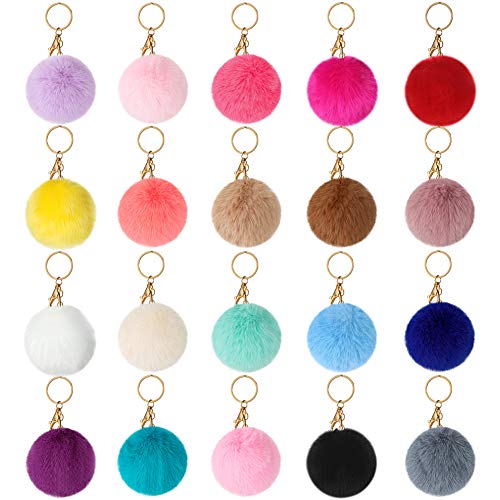 Ohok 20 Stück Pompom Ball Schlüsselanhänger Weich Plüsch Keychain Taschenanhänger, Taschen Koffer Rucksäcke Auto Schlüssel Dekor Zubehör für Frauen Mädchen Ohok 20 Stück Pompom Ball Schlüsselanhänger Weich Plüsch Keychain Taschenanhänger, Taschen Koffer Rucksäcke Auto Schlüssel Dekor Zubehör für Frauen Mädchen von Ohok