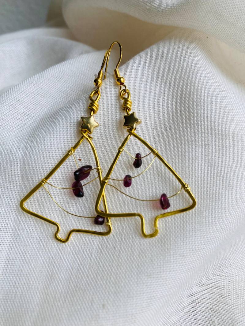 Ohrringe Weihnachten, Weihnachtsfeier, Ideen Für Die Hängeohrringe Gold, Granat, Granatstein, Gold Ohrringe Weihnachten, Weihnachtsfeier, Ideen Für Die Hängeohrringe Gold, Granat, Granatstein, Gold von Ohrglanz