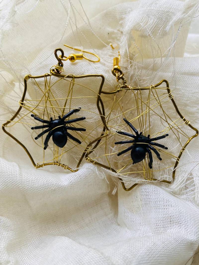 Spinnenohrring, Halloweenaccessoieres, Hexenkostüm, Hexenschmuck, Spinnenkostüm, Spinnennetz, Halloweenkostüm, Kostüm Für Frauen von Ohrglanz